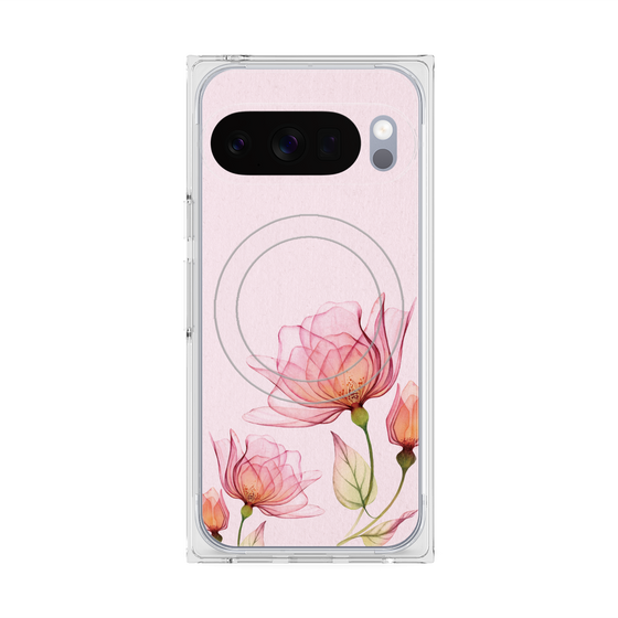 Premium Square Case with Pixelsnap［ Natural Flower - Pink ］