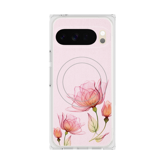 Premium Square Case with Pixelsnap［ Natural Flower - Pink ］