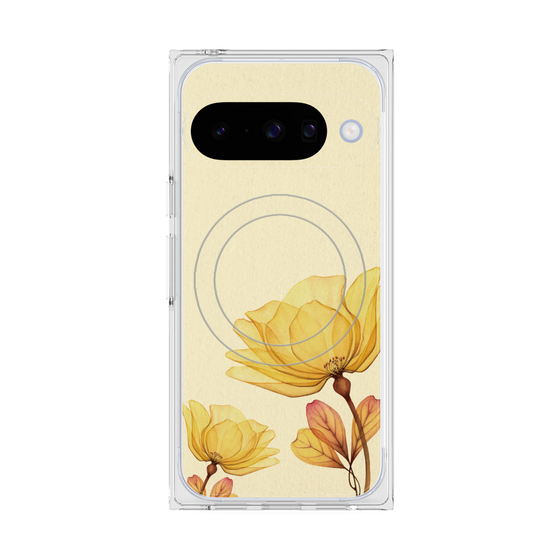 Premium Square Case with Pixelsnap［ Natural Flower - Yellow ］