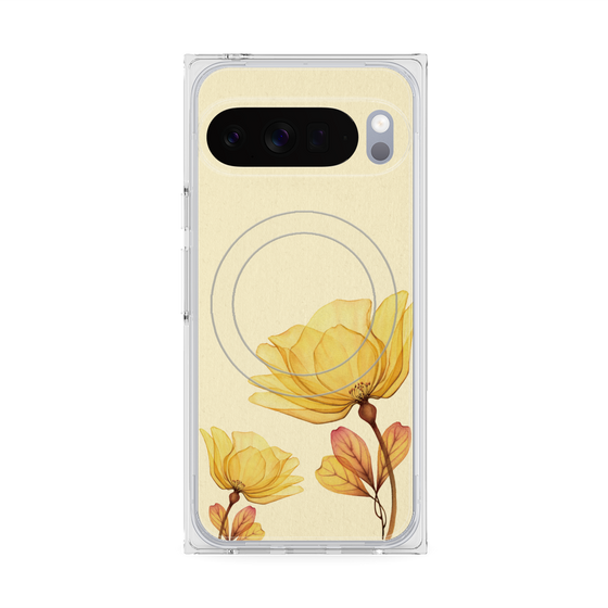 Premium Square Case with Pixelsnap［ Natural Flower - Yellow ］