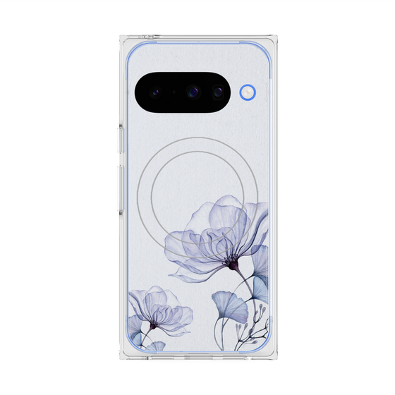 Premium Square Case with Pixelsnap［ Natural Flower - blue ］