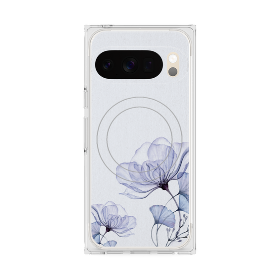 Premium Square Case with Pixelsnap［ Natural Flower - blue ］