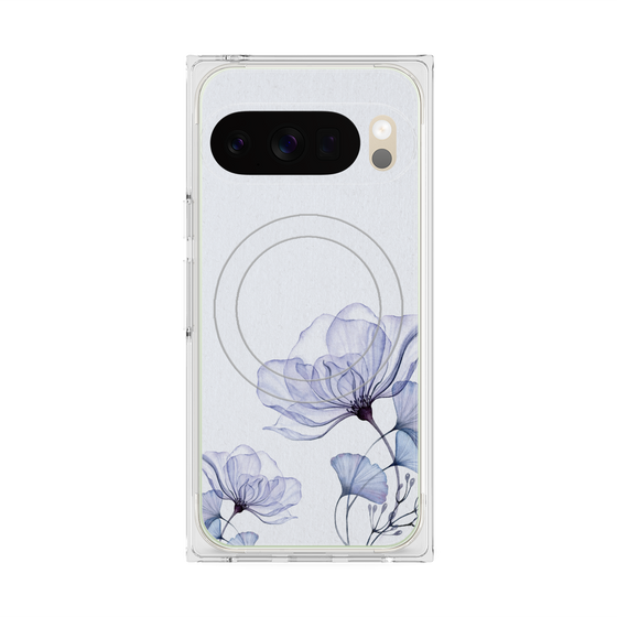 Premium Square Case with Pixelsnap［ Natural Flower - blue ］