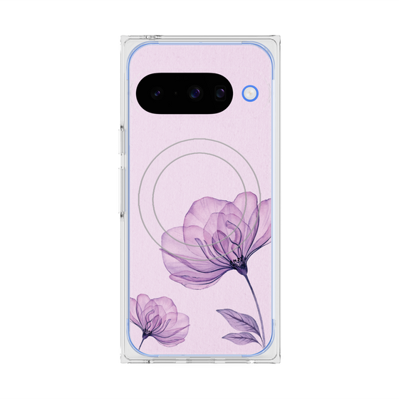 Premium Square Case with Pixelsnap［ Natural Flower - Purple ］
