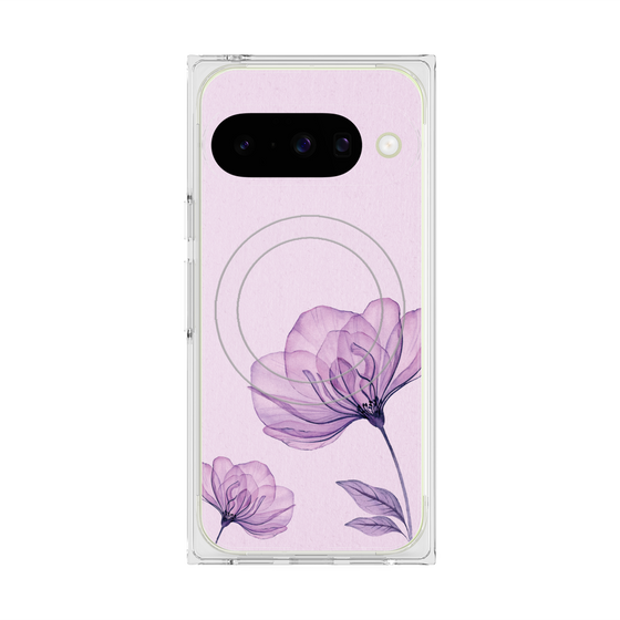 Premium Square Case with Pixelsnap［ Natural Flower - Purple ］