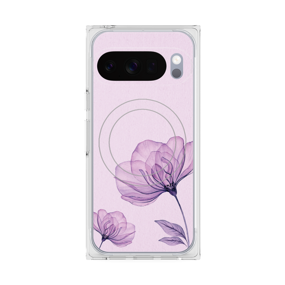Premium Square Case with Pixelsnap［ Natural Flower - Purple ］