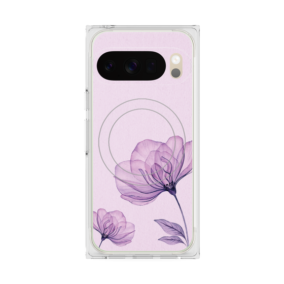 Premium Square Case with Pixelsnap［ Natural Flower - Purple ］