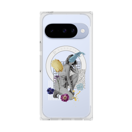 Premium Square Case with Pixelsnap［ Cool and languid Dull blue ］