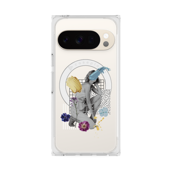 Premium Square Case with Pixelsnap［ Cool and languid Dull blue ］