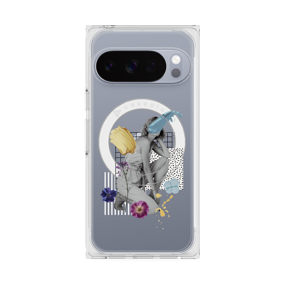 Premium Square Case with Pixelsnap［ Cool and languid Dull blue ］