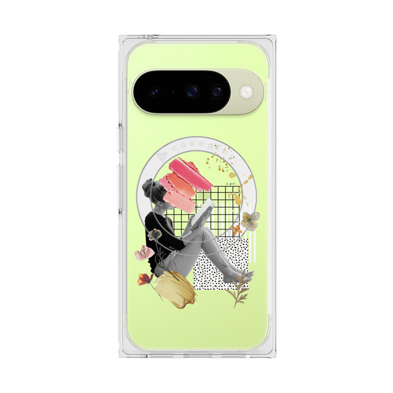 Premium Square Case with Pixelsnap［ Reading by the window ］