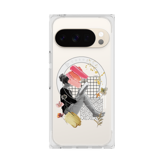 Premium Square Case with Pixelsnap［ Reading by the window ］