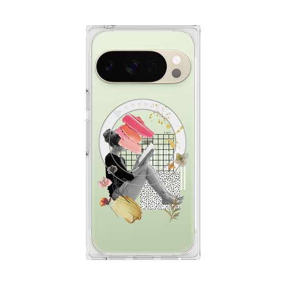 Premium Square Case with Pixelsnap［ Reading by the window ］