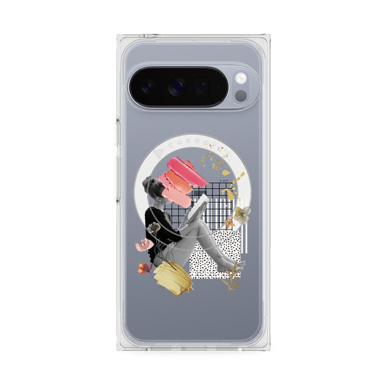 Premium Square Case with Pixelsnap［ Reading by the window ］