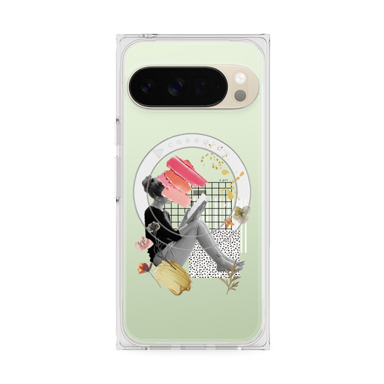 Premium Square Case with Pixelsnap［ Reading by the window ］