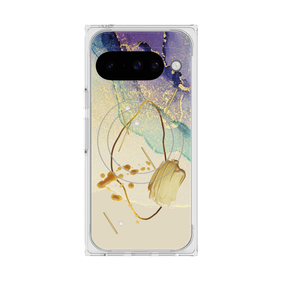 Premium Square Case with Pixelsnap［ Marble Nuance Painting Purple ］