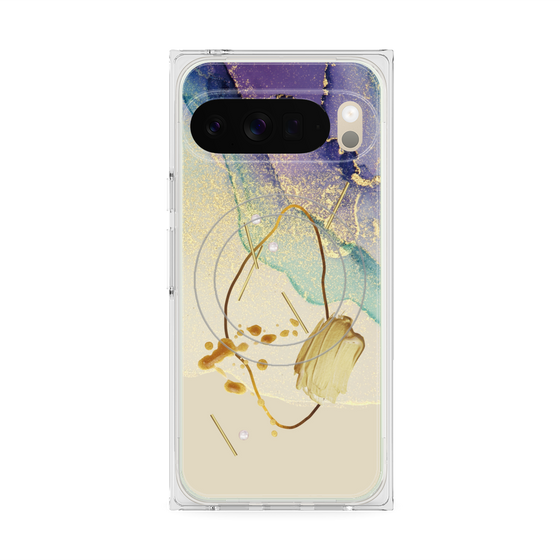 Premium Square Case with Pixelsnap［ Marble Nuance Painting Purple ］