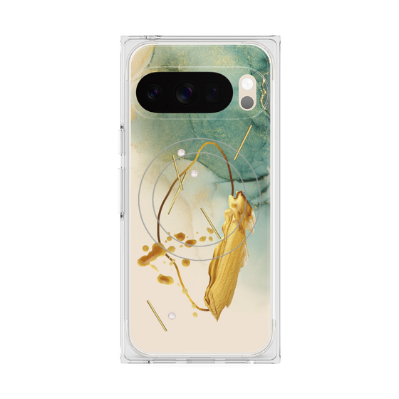 Premium Square Case with Pixelsnap［ Marble Nuance Painting Green ］