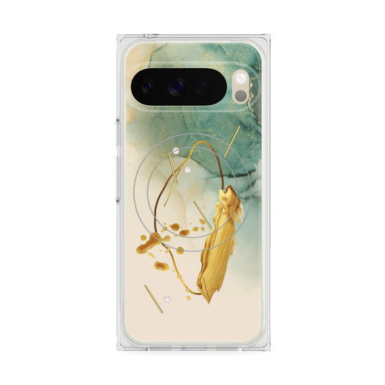 Premium Square Case with Pixelsnap［ Marble Nuance Painting Green ］