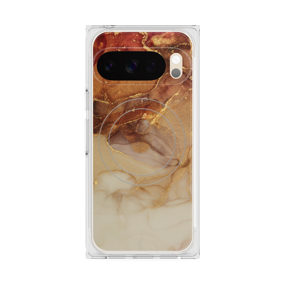 Premium Square Case with Pixelsnap［ Marble Brown ］