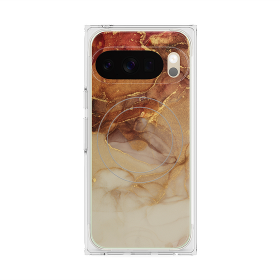 Premium Square Case with Pixelsnap［ Marble Brown ］