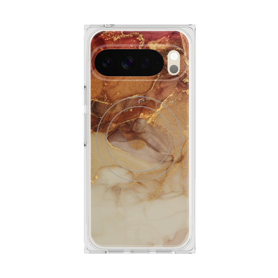 Premium Square Case with Pixelsnap［ Marble Brown ］