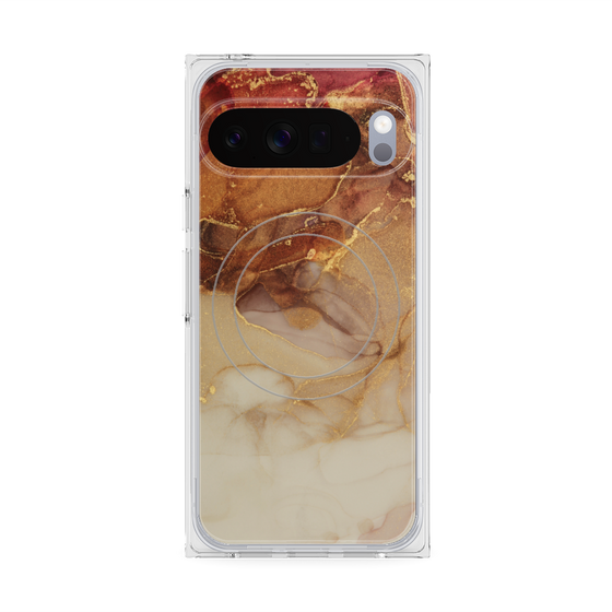 Premium Square Case with Pixelsnap［ Marble Brown ］