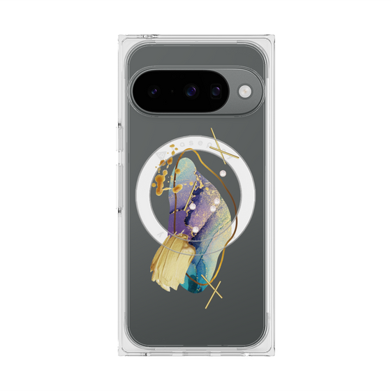 Premium Square Case with Pixelsnap［ Nuance Painting Blue ］