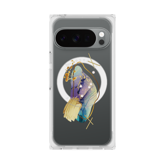 Premium Square Case with Pixelsnap［ Nuance Painting Blue ］