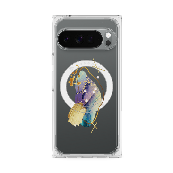 Premium Square Case with Pixelsnap［ Nuance Painting Blue ］