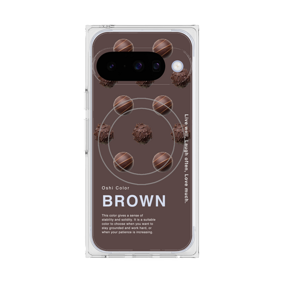Premium Square Case with Pixelsnap［ BROWN-Chocolate ］