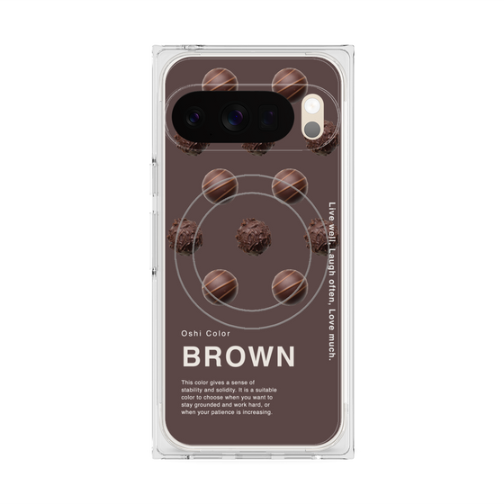 Premium Square Case with Pixelsnap［ BROWN-Chocolate ］
