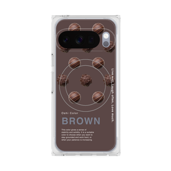 Premium Square Case with Pixelsnap［ BROWN-Chocolate ］