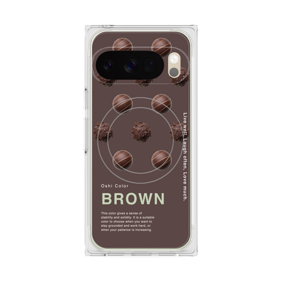 Premium Square Case with Pixelsnap［ BROWN-Chocolate ］