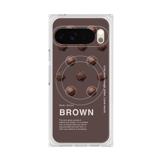 Premium Square Case with Pixelsnap［ BROWN-Chocolate ］