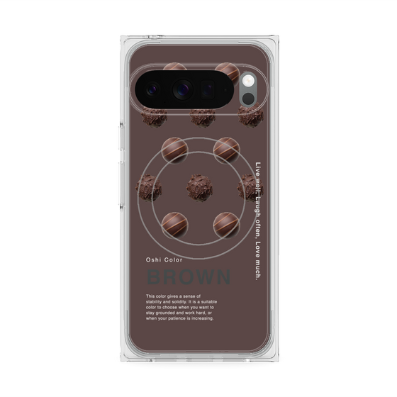 Premium Square Case with Pixelsnap［ BROWN-Chocolate ］