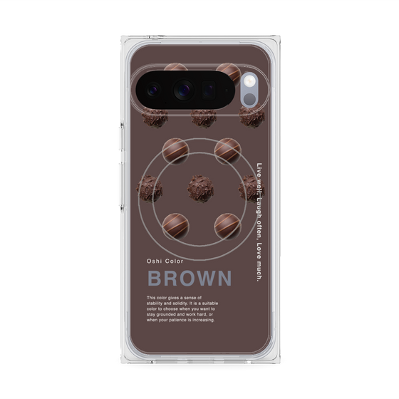 Premium Square Case with Pixelsnap［ BROWN-Chocolate ］