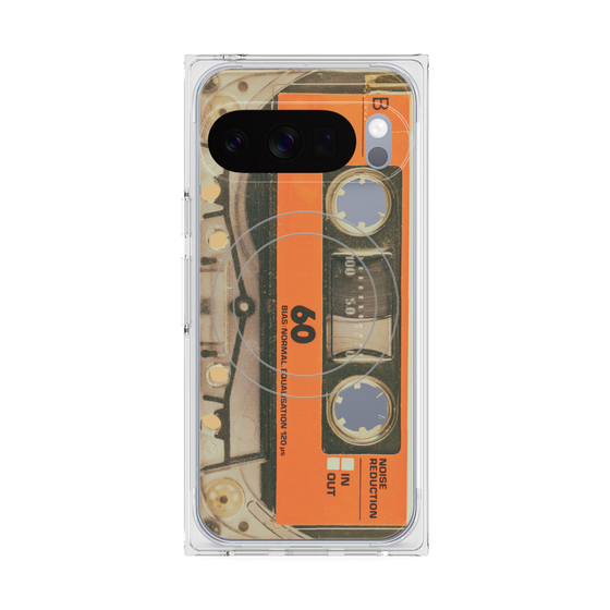 Premium Square Case with Pixelsnap［ RETORO CASSETTE TAPE - Skeleton Orange ］