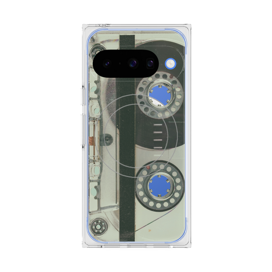 Premium Square Case with Pixelsnap［ RETORO CASSETTE TAPE - Skeleton Blue ］