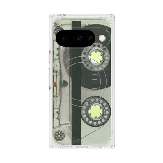 Premium Square Case with Pixelsnap［ RETORO CASSETTE TAPE - Skeleton Blue ］