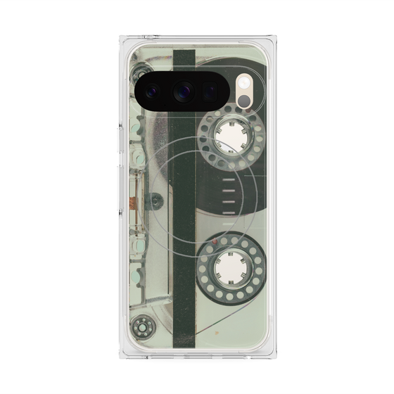 Premium Square Case with Pixelsnap［ RETORO CASSETTE TAPE - Skeleton Blue ］