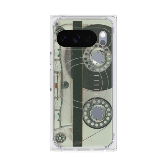 Premium Square Case with Pixelsnap［ RETORO CASSETTE TAPE - Skeleton Blue ］