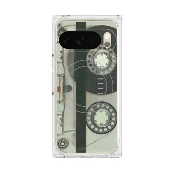 Premium Square Case with Pixelsnap［ RETORO CASSETTE TAPE - Skeleton Blue ］