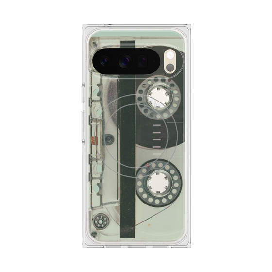 Premium Square Case with Pixelsnap［ RETORO CASSETTE TAPE - Skeleton Blue ］