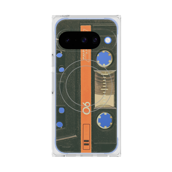 Premium Square Case with Pixelsnap［ RETORO CASSETTE TAPE - Opacity Black ］