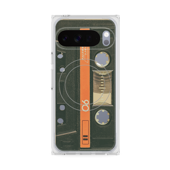 Premium Square Case with Pixelsnap［ RETORO CASSETTE TAPE - Opacity Black ］