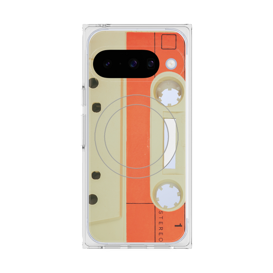 Premium Square Case with Pixelsnap［ RETORO CASSETTE TAPE - Opacity White ］