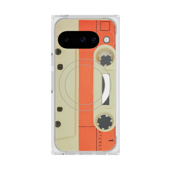 Premium Square Case with Pixelsnap［ RETORO CASSETTE TAPE - Opacity White ］