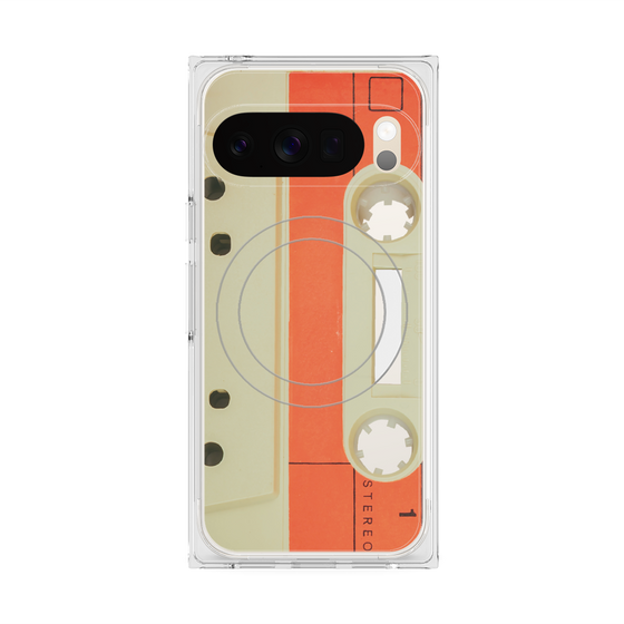 Premium Square Case with Pixelsnap［ RETORO CASSETTE TAPE - Opacity White ］