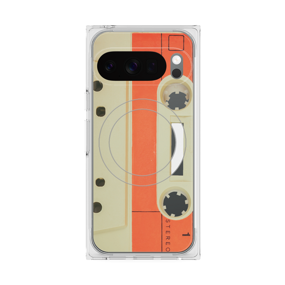 Premium Square Case with Pixelsnap［ RETORO CASSETTE TAPE - Opacity White ］